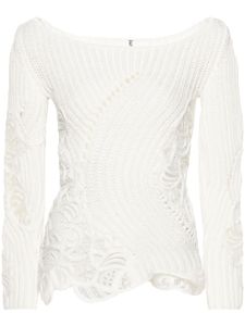 Ermanno Scervino pull à détail en dentelle - Blanc