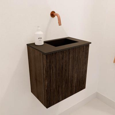 Toiletmeubel Mondiaz Joya | 40 cm | Meubelkleur Walnut | Faye wastafel Urban Rechts | Zonder kraangat(en) Toiletmeubel Mondiaz Joya | 40 cm | Meubelkleur Walnut | Faye wastafel Urban Rechts | Zonder kraangat(en)