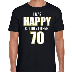 Verjaardag cadeau t-shirt 70 jaar - happy 70 zwart voor heren 2XL  -