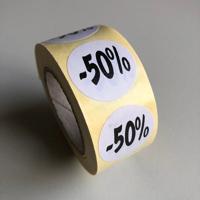 Etiket wit 27mm -50% 500/rol