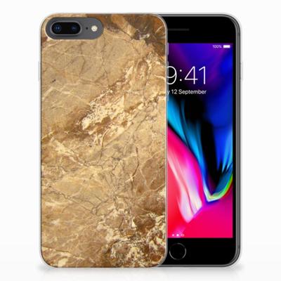 Apple iPhone 7 Plus | 8 Plus | TPU | Siliconen hoesje | Marmer Creme