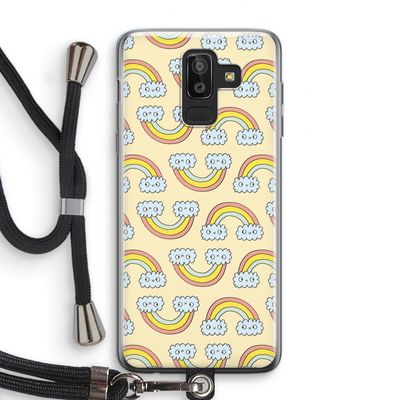 Regenboog: Samsung Galaxy J8 (2018) Transparant Hoesje met koord