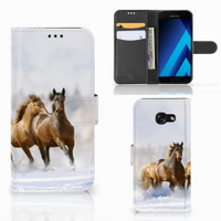 Samsung Galaxy A5 2017 Telefoonhoesje met Pasjes Paarden - thumbnail