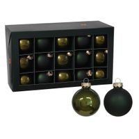 Othmar Decorations kerstballen - 36x - olijf/donkergroen - glas - 6 cm   -