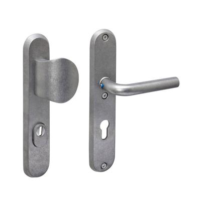 Intersteel Voordeurbeslag ovaalVurano PC 72mm RVS getrommeld - 0034.378836