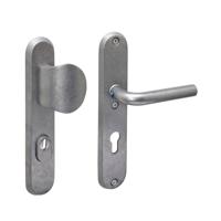 Intersteel Voordeurbeslag ovaalVurano PC 72mm RVS getrommeld - 0034.378836