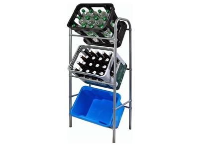 Profeco Krattenrek - Stalen Opbergrek - Voor 3 Kratten - 116x50x33 - Zilver