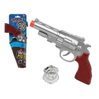 Politie speelgoed pistool zilver 27 cm - thumbnail