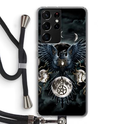 Sinister Wings: Samsung Galaxy S21 Ultra Transparant Hoesje met koord