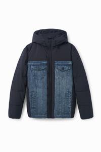 Gewatteerd jack met denim - BLUE - S