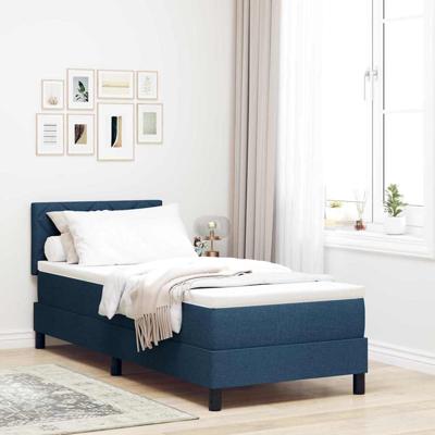 Boxspring bed met matras met hoofdeinde Blauw 80 x 200 cm Stof