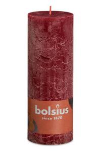 Bolsius Rustiek  Stompkaars Shine Collection 190/68 Velvet Red  ( Fluweel Rood )
