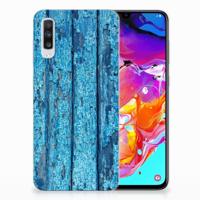 Samsung Galaxy A70 | Bumper Hoesje | Wood Blue