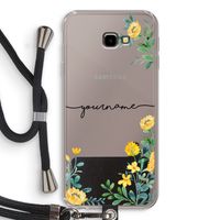 Gele bloemen: Samsung Galaxy J4 Plus Transparant Hoesje met koord