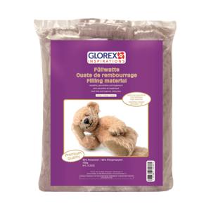 Glorex Hobby vulmateriaal - polyester - 150 gram voor knuffels/kussens - bruin - donzig