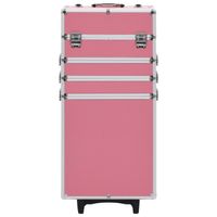 The Living Store Make-up trolley - Houten beautycase - 37x22x78cm - Roze - thumbnail