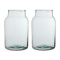 2x Cilinder vaas / bloemenvaas transparant glas 35 x 21 cm