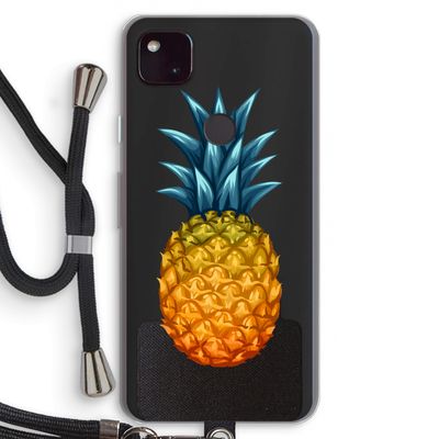 Grote ananas: Pixel 4a 5G Transparant Hoesje met koord