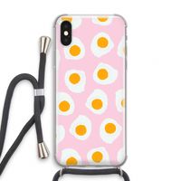 Dancing eggs: iPhone XS Transparant Hoesje met koord