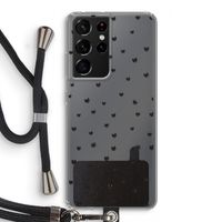 Kleine kattenkopjes: Samsung Galaxy S21 Ultra Transparant Hoesje met koord