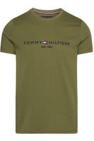 Tommy Hilfiger Slim Fit T-Shirt ronde hals groen, Effen - thumbnail