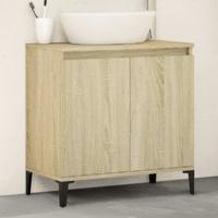Wastafelkast 58x33x60 cm bewerkt hout sonoma eikenkleurig - thumbnail