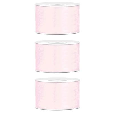 Hobby Sierlint satijn - 3x - oud roze - 25 meter - cadeaulint - satijnlint/sierlinten