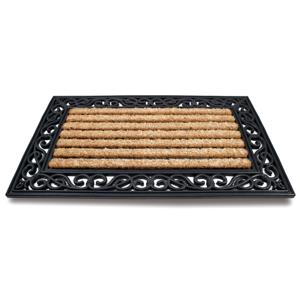 Deurmat/vloermat - Set van 2x stuks - pvc/kokos - rechthoekig - extra zwaar - 45 x 75 cm