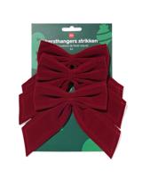 HEMA HEMA Kersthangers 24cm Strikken Rood - 3 Stuks (bordeauxrood)