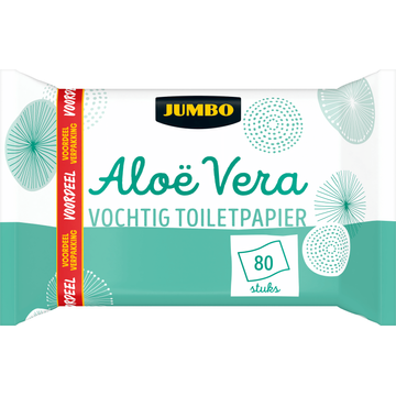 Jumbo Vochtig Toiletpapier Aloe Vera Voordeelverpakking 80 Stuks