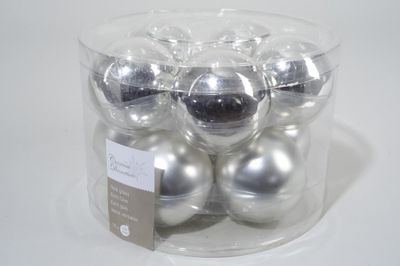 10 kerstballen zilver glans-mat 60 mm - Ksd