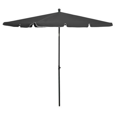 VidaXL Parasol met paal 210x140 cm antracietkleurig