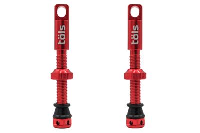 Töls Tubeless Presta Ventiel Set 44mm - Rood Töls Tubeless Presta Ventiel Set 44mm - Rood