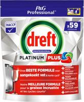 Dreft Platinum Plus Regular vaatwastabletten, pak van 59 capsules