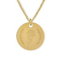 Gepersonaliseerde vergeet-me-nietje vingerafdruk ketting - Stainless steel - 1 vingerafdruk - Goud - 15 mm