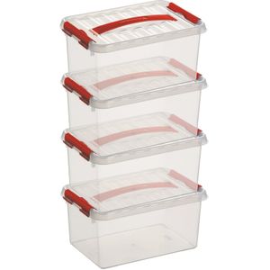 8x Opberg boxen/opbergdozen 6 liter 30 x 20 x 14 cm kunststof