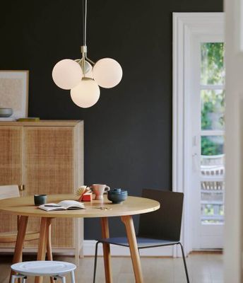 Kroonluchter modern goud Nordlux 'Ivona' E27 fitting opaal glas