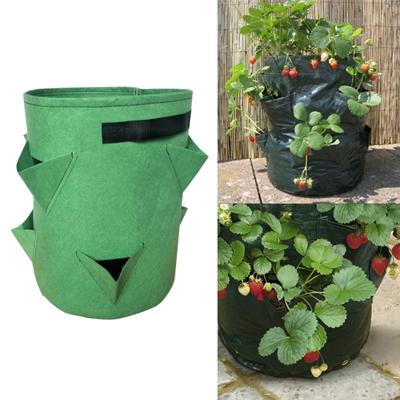 6 zakken 26L/7 gallon niet-geweven vilt aardbei plant tas grootte: 30X35cm (grasgroen)