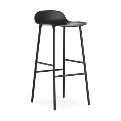 Normann Copenhagen Form barkruk H75 Black vierpoot staal