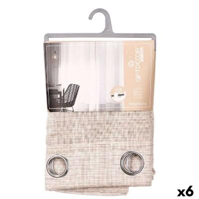 Gordijn Gift Decor Bruin 140 x 260 cm Strepen (6 Stuks)