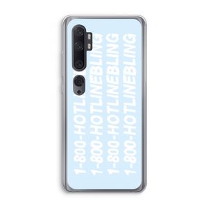 Hotline bling blue: Xiaomi Mi Note 10 Transparant Hoesje