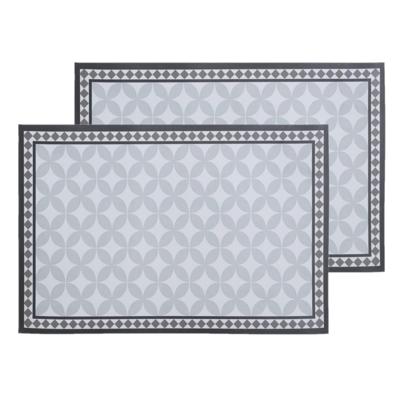 Secret de Gourmet tafel placemat mozaiek - Set van 12x stuks - vinyl - 45 x 30 cm - Onderleggers