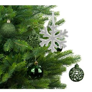 Kersthanger/kerstornament sneeuwvlok - wit - 25 cm - glitters - piepschuim