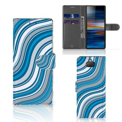 Sony Xperia 10 | Telefoon Hoesje | Waves Blue | Portemonnee hoesje