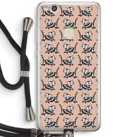 Zwarte poes: Huawei Ascend P10 Lite Transparant Hoesje met koord