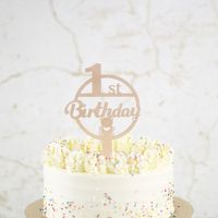 1st Birthday Taarttopper - Marble/Roze