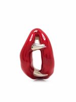 Yohji Yamamoto boucles d'oreilles Lips émaillées - Argent