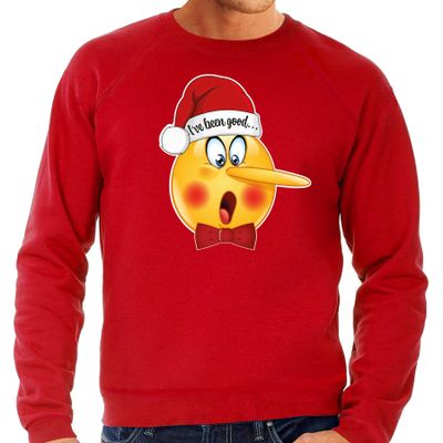 Foute kersttrui/sweater heren - Leugenaar - rood - braaf/stout