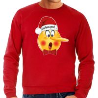 Foute kersttrui/sweater heren - Leugenaar - rood - braaf/stout
