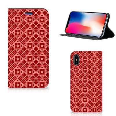 Apple iPhone X | Xs | Hoesje met Magneet | Batik Rood
